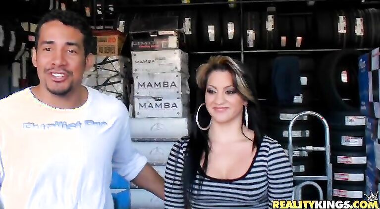 While there, they spotted this sexy Latina sitting by herself.
